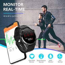 Smart Watch,Health and Fitness Smartwatch with Temperature Immunity Heart Rate Blood Pressure SpO2 Monitor Sleep Tracker,high-Definition Full-Screen Touch,IP68 Waterproof ,for Android iOS Phone