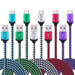 USB Type C Cable, 5 Pack 6ft FiveBox Fast USB Type C Phone Charger Cord for Samsung Galaxy S20 S10 S10+ S9 S8 Plus Note 10 9 8, LG V20 G5 G6 V30, HTC, Huawei, Google Pixel 3a XL, Moto X4, Nexus 6P 5X