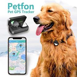 PetFon Pet GPS Tracker, No Monthly Fee, Real-Time Tracking Collar Device, APP Control for Dogs and Pets Activity Monitor(Only for Dog)