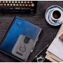 BIAJIYA Card Holder for Back of Phone RFID 5 Pull Credit Card Cash Cell Phone Wallet Pocket Canvas Leather Stick-On ID Case for Smartphones (Dark)