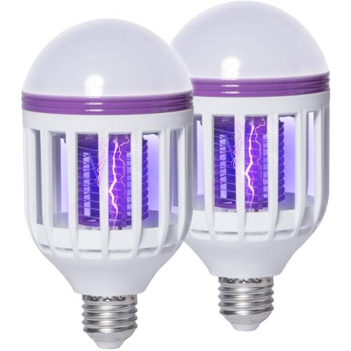 2 Pack Bug Zapper Light Bulbs, 2 in 1 Mosquito Killer Lamp, UV LED Mosquito Fly Killer Bulb for Indoor and Outdoor