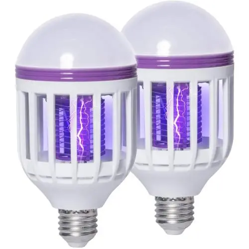 2 Pack Bug Zapper Light Bulbs, 2 in 1 Mosquito Killer Lamp, UV LED Mosquito Fly Killer Bulb for Indoor and Outdoor 2 Pack Bug Zapper Light Bulbs, 2 in 1 Mosquito Killer Lamp, UV LED Mosquito Fly Killer Bulb for Indoor and Outdoor