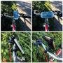 Bike Phone Mount, Mobile Cell Phone Bicycle Motorcycle Handlebar Mount Holder Cradle Bracket Stand Support for Most Smartphones, 360 Degree Rotation Adjustable (Black)