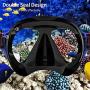 COPOZZ Scuba Mask, Snorkeling Scuba Dive Glasses, Free Diving Tempered Glass Goggles - Dry Snorkel Set with Comfortable Mouthpiece