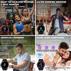 Smart Watch,Fitness Tracker Watch with Heart Rate Blood Pressure Monitor IP68 Waterproof Bluetooth Smartwatch Sports Activity Tracker Smart Bracelet for Men Women Kids Compatible Android iOS Phones