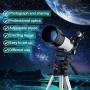 MAXLAPTER Telescope for Kids and Beginners, 70mm Travel Refractor Telescope for Astronomy with Adjustable Tripod, Smartphone Adapter, Camera Shutter Wire Control, Backpack