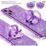 OCYCLONE iPhone 11 Pro Max Case, Cute Glitter Sparkle Bling Diamond Rhinestone Bumper with Ring Kickstand Women Girls Soft Protective Phone Case for iPhone 11 Pro Max [6.5 inch] 2019 - Purple