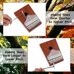 Kalimba 17 Key Thumb Piano, Pocket Thumb Finger Piano Mahogany Body, Finger Percussion Keyboard with Instruction Tune Hammer Piano Bag, Christmas Birthday Present Gifts