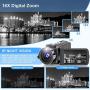 Video Camera 2.7K Camcorder Ultra HD 36MP Vlogging Camera for YouTube IR Night Vision 3.0" LCD Touch Screen 16X Digital Zoom Camera Recorder with Microphone Handheld Stabilizer Remote Control
