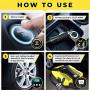 GERCHWAY Tire Inflator Portable Air Compressor for Car - Compact Digital Air Pump for Car Tires with Long Cord, Auto Shut Off Feature