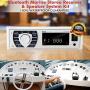 Marine Radio Receiver Speaker Set  12v Single Din Style Bluetooth Compatible Waterproof Digital Boat In Dash Console System with Mic  4 Speakers, Remote Control, Wiring Harness  PLMRKT38W (White)