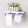 Zerone Double Toilet Paper Holder, SUS304 Stainless Steel Bathroom Dual Paper Tissue Paper Roll Holder Hanger Wall Mount with Mobile Phone Storage Shelf Rack Zerone Double Toilet Paper Holder, SUS304 Stainless Steel Bathroom Dual Paper Tissue Paper Roll Holder Hanger Wall Mount with Mobile Phone Storage Shelf Rack