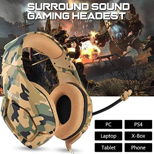 K1 Headset Stereo Bass Surround PC Gaming Headphones Game Headset with Mic for PC Mobile Phone for PS4 One K1 Headset Stereo Bass Surround PC Gaming Headphones Game Headset with Mic for PC Mobile Phone for PS4 One