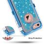 Anuck iPhone 6S Case, iPhone 6 Case, 3 in 1 Hybrid Heavy Duty Defender Case Sparkly Floating Liquid Glitter Protective Hard Shell Shockproof TPU Cover for Apple iPhone 6 /iPhone 6S 4.7" - Blue