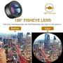 Phone Camera Lens,Upgraded 3 in 1 Phone Lens kit-198° Fisheye Lens + Macro Lens + 120° Wide Angle Lens,Clip on Cell Phone Lens Kits Compatible with iPhone,iPad,Most Android Phones and Smartphones