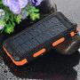 Solar Charger Solar Power Bank 20000mAh Waterproof Portable External Backup Outdoor Cell Phone Battery Charger with Dual LED Flashlights Solar Panel Compatible with All Smartphone (Black&Orange)