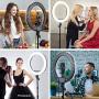 Ring Light 18 inch 55W Dimmable LED Ringlight with Tripod Stand and Phone Holder, Remote Control Bi-Color 3000K-6500K Circle Lighting for Vlog, Makeup, YouTube, Camera, Photo, Video, Selfie, Beauty