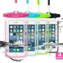LENPOW Waterproof Phone Case, 4 Pack Universal Waterproof Pouch Dry Bag with Neck Strap Luminous Ornament for Water Games Protect iPhone 11 Pro XS XR X Max SE 8 7 Plus Galaxy S10 S9 Note Google LG HTC