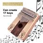 17 Key Kalimba Thumb Piano, Four-leaf Clover Pattern Finger Piano 17 Tone Musical Instrument Toy with Tuning Tool Sticker Storage Bag