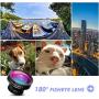 VicTsing Phone Camera Lens, 180° Fisheye Lens+0.65X Wide Angle Lens & 10X Macro Lens (Screwed Together), Clip on Cell Phone Lens Kits Compatible with iPhone 8/7/6s, Most Android and Smart Phone