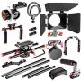 Neewer Film Movie Video Making System Kit for Canon Nikon Sony and Other DSLR Cameras Video Camcorders, Includes: C-Shaped Bracket,Handle Grip,15mm Rod,Matte Box,Follow Focus,Shoulder Rig (Red+Black)