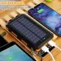 Solar Charger 20000mAh Portable Outdoor Waterproof Solar Power Bank, Camping External Backup Battery Pack Dual 5V USB Ports Output, 2 Led Light Flashlight with Compass (Orange) Solar Charger 20000mAh Portable Outdoor Waterproof Solar Power Bank, Camping External Backup Battery Pack Dual 5V USB Ports Output, 2 Led Light Flashlight with Compass (Orange)