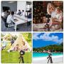 Tablet Tripod 53 inch iPad Tripod Aluminum Smartphone Tripod for iPhone iPad Pro Camera Mobile Phone Lightweight Travel Selfie Stand Tripod Black
