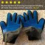 [Upgrade Version] Pet Grooming Glove - Gentle Deshedding Brush Glove - Efficient Pet Hair Remover Mitt - Enhanced Five Finger Design - Perfect for Dog & Cat with Long & Short Fur - 1 Pair