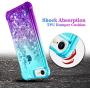 Ruky iPhone 6 6S 7 8 Case, iPhone SE 2020 Case, Gradient Quicksand Series Glitter Bling Flowing Liquid Floating TPU Bumper Cushion Protective Case for iPhone 6/6s/7/8/SE 2020 4.7 inches (Teal Purple)