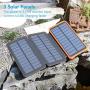 Solar Charger 24000mAh, FEELLE Solar Power Bank with 2 USB Ports Waterproof Portable External Battery Compatible with Smartphones, Tablets and More