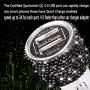 Dual USB Car Charger Quick Charge 3.0 Bling Bling Crystal Car Decorations Black for Fast Charging Car Decors Black for iPhone Android iOS etc