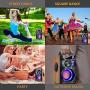 Portable Bluetooth Speaker Subwoofer Heavy Bass Wireless Outdoor Party Speaker MP3 Player Line in Speakers Support Remote Control FM Radio TF Card LCD Display for Home Party Phone Computer PC