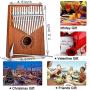 Kalimba 17 Keys Thumb Piano with Protective Case, Fast to Learn Songbook, Tuning Hammer, All in One Kit