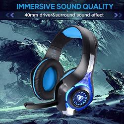 BlueFire Professional 3.5mm PS4 Gaming Headset Headphone with Mic and LED Lights for Playstation 4, Xbox one,Laptop, Computer (Blue)