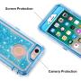 Anuck iPhone 8 Case, iPhone 7 Case, 3 in 1 Hybrid Heavy Duty Defender Case Sparkly Floating Liquid Glitter Protective Hard Shell Shockproof TPU Cover for Apple iPhone 7/ iPhone 8 4.7 inch - Blue