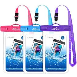 MoKo Waterproof Phone Pouch [3 Pack], Underwater Clear Phone Case Dry Bag with Lanyard Compatible with iPhone 11/11 Pro Max, X/Xs/Xr/Xs Max, 8/7/6 Plus, Galaxy S10/S9/S8 Plus, S10e, S20, Note 10/9/8