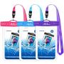 MoKo Waterproof Phone Pouch [3 Pack], Underwater Clear Phone Case Dry Bag with Lanyard Compatible with iPhone 11/11 Pro Max, X/Xs/Xr/Xs Max, 8/7/6 Plus, Galaxy S10/S9/S8 Plus, S10e, S20, Note 10/9/8