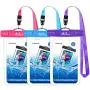 MoKo Waterproof Phone Pouch [3 Pack], Underwater Clear Phone Case Dry Bag with Lanyard Compatible with iPhone 11/11 Pro Max, X/Xs/Xr/Xs Max, 8/7/6 Plus, Galaxy S10/S9/S8 Plus, S10e, S20, Note 10/9/8