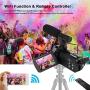 Camcorder Video Camera 4K 48MP WiFi YouTube Camera Night Vision Camcorder Blogging Camera 16x Digital Camera Vlog Video Camera Camcorder with Lens Hoods