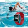 Willful Smart Watch for Android Phones Compatible iPhone Samsung IP68 Swimming Waterproof Smartwatch Sports Watch Fitness Tracker Heart Rate Monitor Digital Watch Smart Watches for Men Women Red