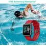 Willful Smart Watch for Android Phones Compatible iPhone Samsung IP68 Swimming Waterproof Smartwatch Sports Watch Fitness Tracker Heart Rate Monitor Digital Watch Smart Watches for Men Women Red