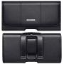 nuoku Horizontal Leather Phone Holster for iPhone Xs Max iPhone XR iPhone8Plus 7Plus 6/6sPlus Belt Clip Holster Pouch Case with ID Card Holder with Other Slim TPU PC On(Max 6.5 Black)