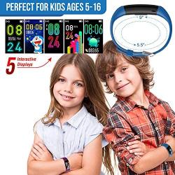 Inspiratek Kids Fitness Tracker for Girls and Boys Age 5-16 (4 Color)- Waterproof Fitness Watch for Kids with Heart Rate Monitor, Sleep Monitor, Calorie Counter and More - Kids Activity Tracker