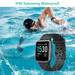 Willful Smart Watch for Android Phones Compatible iPhone Samsung IP68 Swimming Waterproof Smartwatch Sports Watch Fitness Tracker Heart Rate Monitor Digital Watch Smart Watches for Men Women Black