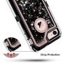 iPhone 8 Case, iPhone 7 Case, Anuck 3 in 1 Hybrid Heavy Duty Defender Case Sparkly Floating Liquid Glitter Protective Hard Shell Shockproof TPU Cover for Apple iPhone 7/ iPhone 8 4.7 inch - Black
