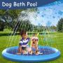 Raxurt Dog Pool, 55 Inch Splash Sprinkler Pad for Dogs Thickened Durable Upgrade Bath Pool Pet Kids Summer Outdoor Water Toys, XL