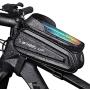 Bike Phone Mount Front Frame Bag Waterproof Bicycle Top Tube Handlebar Bags with Reflective Anti-Glare Suitable for 7 Inch Mobile Phone