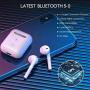 Wireless Earbuds Bluetooth Headphones,Bluetooth 5.0 Auto Pairing in-Ear Headphones with Portable Case Wireless Charging Case (White) 76