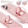 OCYCLONE iPhone 11 Pro Max Case, Cute Glitter Sparkle Bling Diamond Rhinestone Bumper with Ring Kickstand Women Girls Soft Pink Protective Phone Case for iPhone 11 Pro Max [6.5 inch] 2019 - Rose Gold