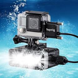 Suptig Waterproof Light High Power Dimmable 5200mAh Battery Waterproof LED Video Light Fill Night Light Diving Underwater Light for Gopro Hero 6 Hero 5 Hero 4 Hero 3+ Hero 3 and SJCAM or Yi Action